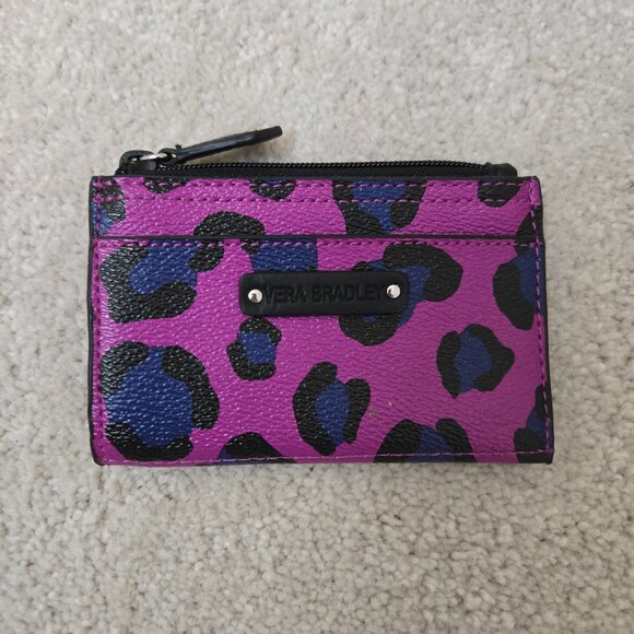 NEW Vera Bradley Lilac Leopard Coin Purse and Card Holder 2021 Retired Pattern - Picture 2 of 8